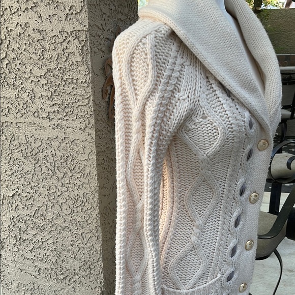 Juicy Couture Cream Cable Knit Cardigan Sweater - Picture 5 of 11